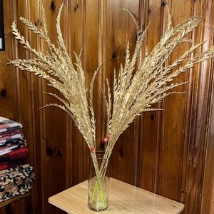 SET OF 8 - gold feather/leaf stems